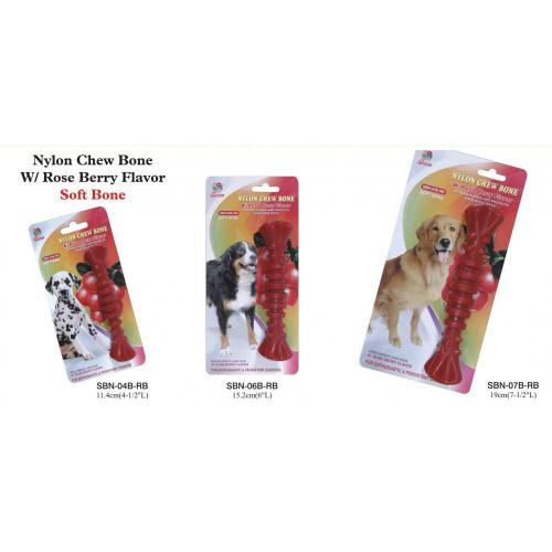 Percell 4.5" Nylon Dog Chew Spiral Bone Rasberry Scent