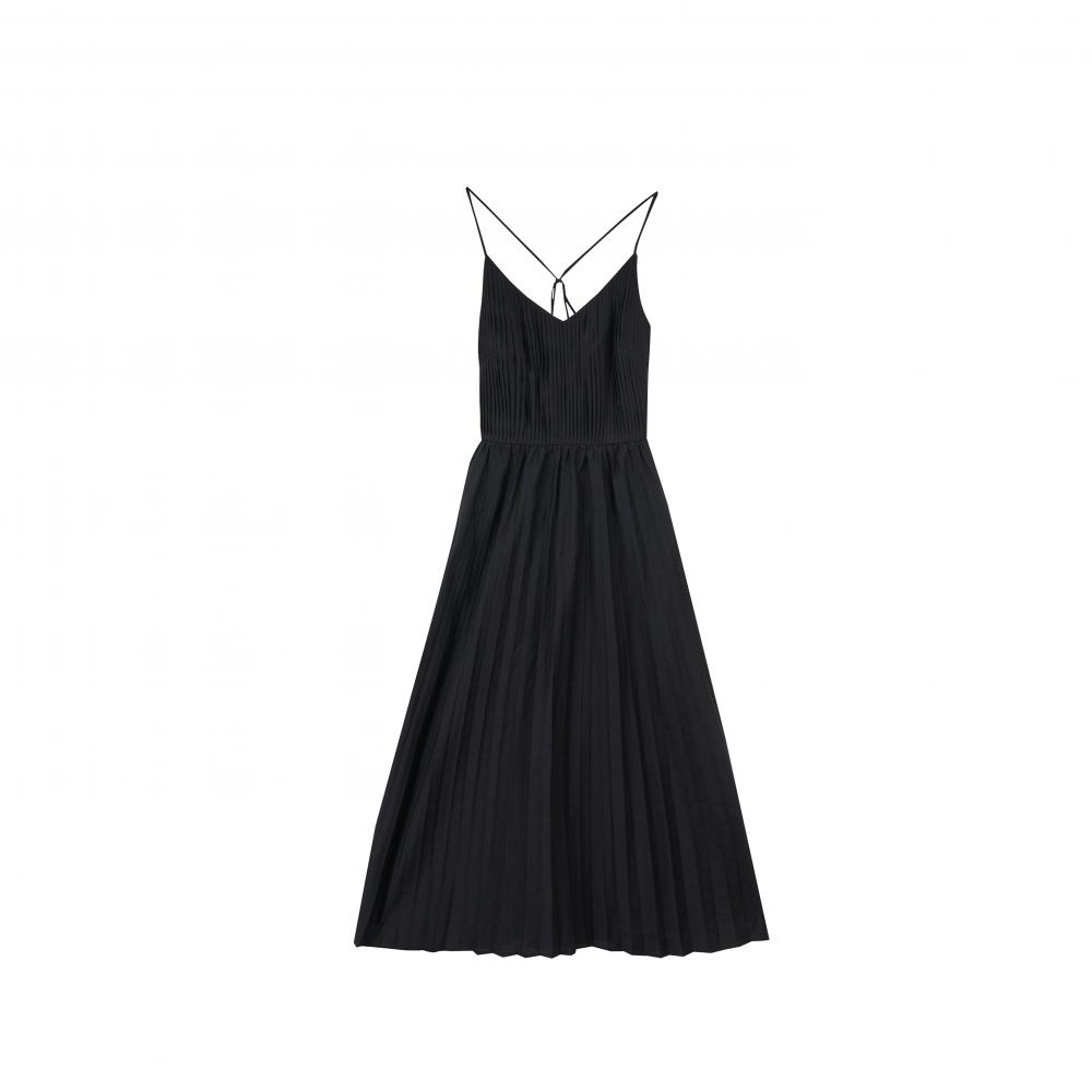 Sexy Pleated Black Dress