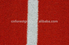 red artificial grass for school track field with white line grass