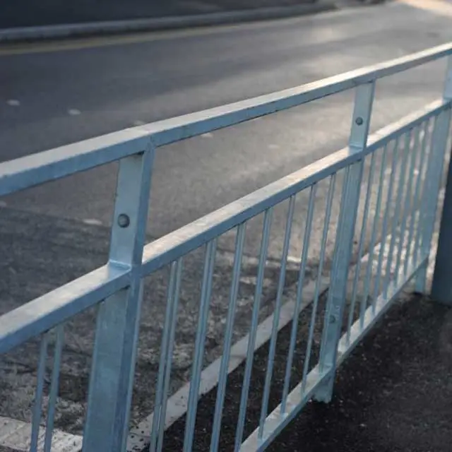 Roadside Pedestrian Safety Guard Rails with Staggered Bars