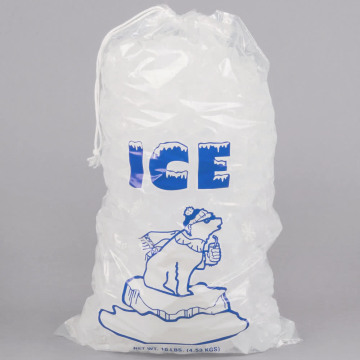 Custom Printed Plastic Ice Bags With Drawstring