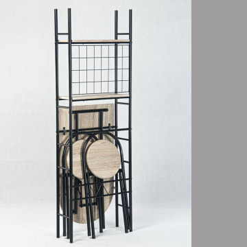 Compact Folding Dinner Table Sets with Shelf