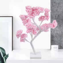 Romantic 24LED Rose Table Lamp 45cm - Flower Night Light for Wedding and Bedroom Decoration