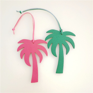 Handmade Genuine Leather Coconut Tree Keychain Pendant