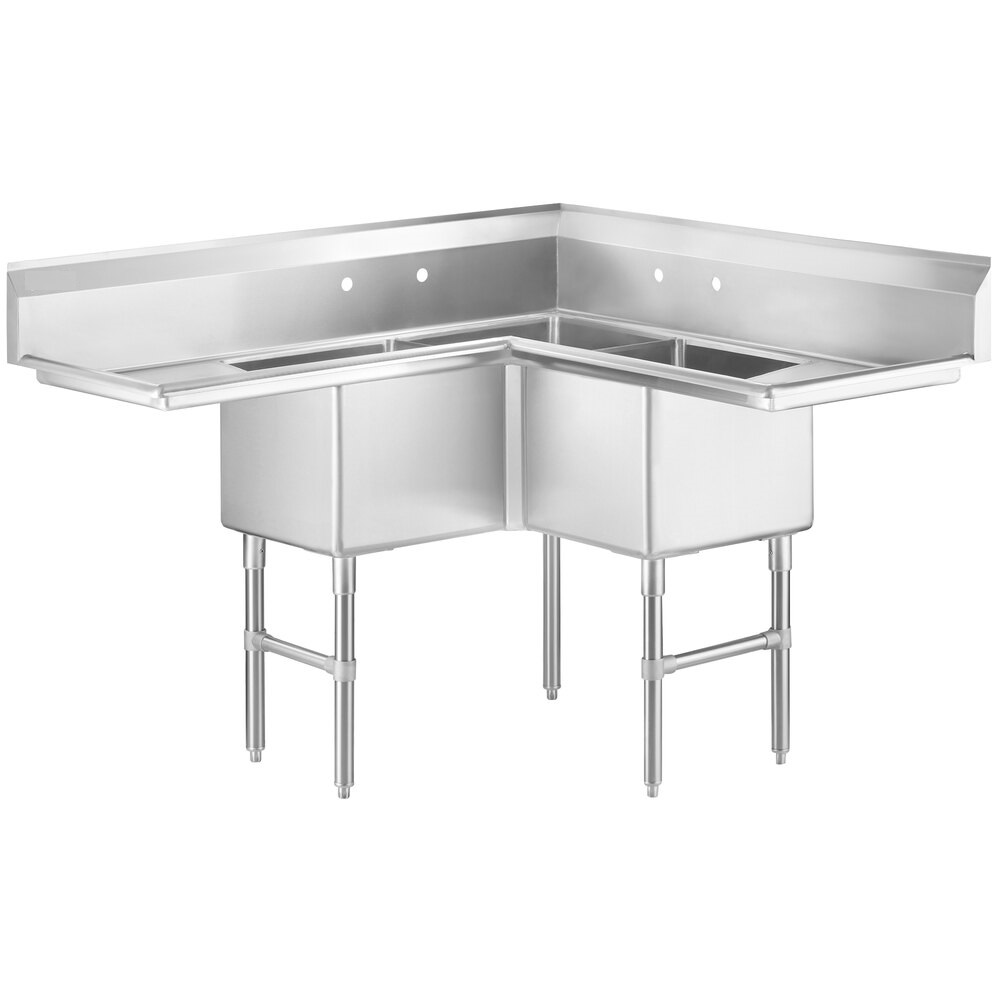 corner 3 compartment sink