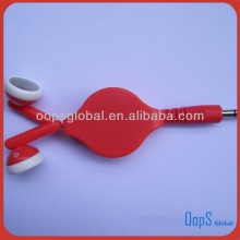 Promotional retractable earphone colorful retractable earphone