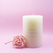 White unscented set pillar candle