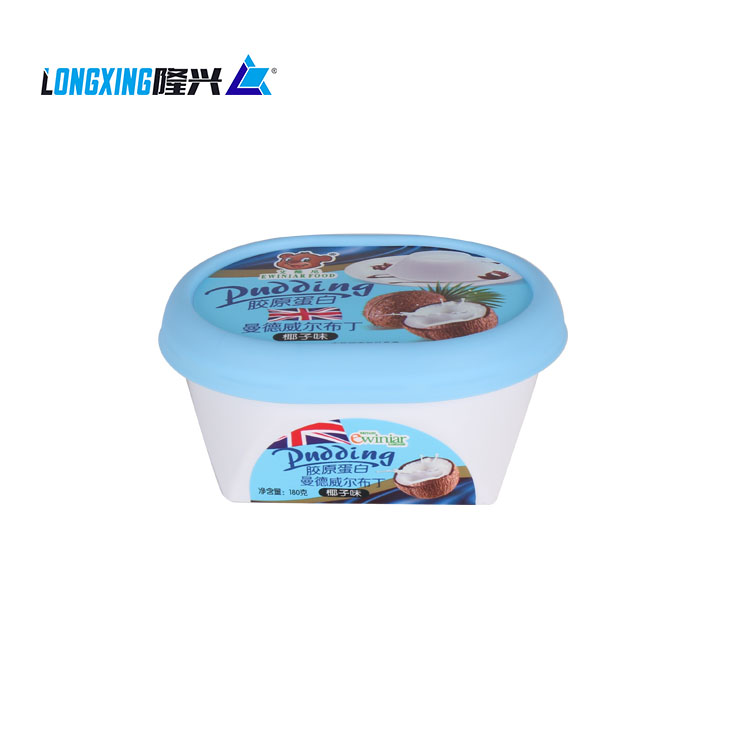 7oz 200ml disposable plastic IML container frozen yogurt pudding jelly cup with lid