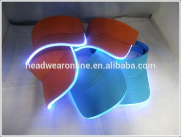 hot sale 2015 fiber optic sun visor caps and hats