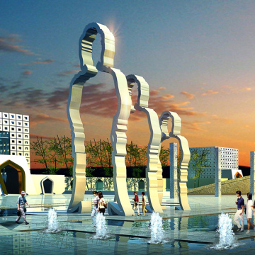 urban big size landscape decoration stainless steel sculpture for restaurant hotel and shopping mall