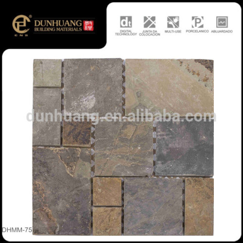 Rustic Design Mix Color Real Marble Tiles Mosaic