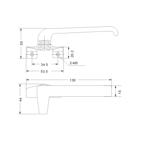 Aluminium Casement  Handle 50mm