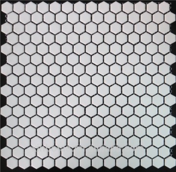 small white hexagon ceramic mosaic tile
