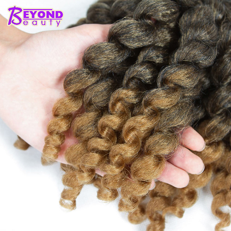 Factory Price Wand Curl Synthetic Hair Twist Braids Marley Afro Bounce Twist Model Jumpy Wand Curl Crochet Braid beauty supply