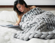Chunky Large Thick Hand Knit Blanket Knitting Throw Rug Carpets