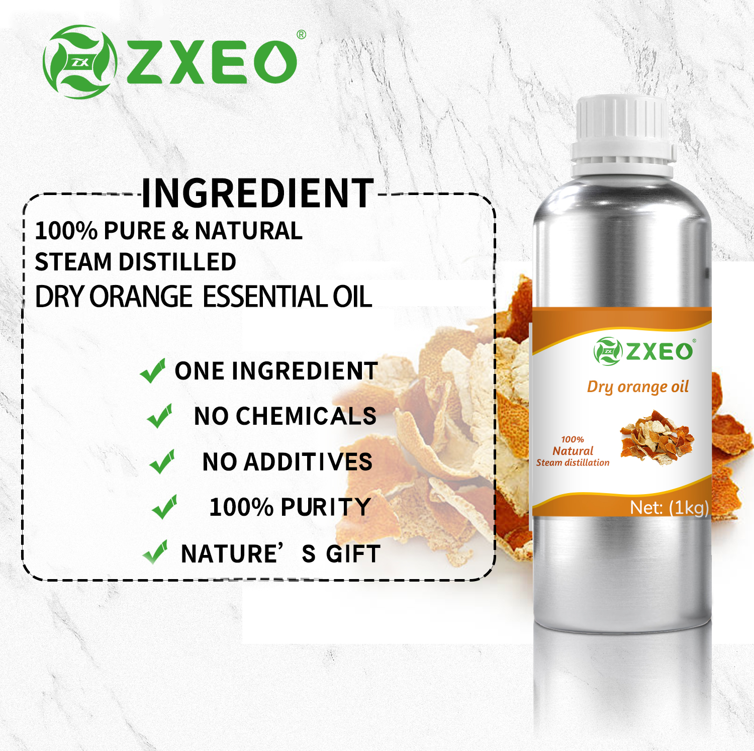 100% Pure dry Orange Essential Oil Organic cosmetic Grade Tangerine Peel Mandarin Oil use for Body Massage Oil