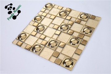 SMG03 Modern Design mosaic Electroplating glass tile glass mosaic gold mosaic