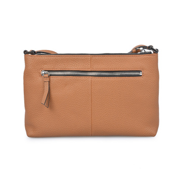 Grande Pochette Petite Pochette Cuir Saffiano Couleur Tan