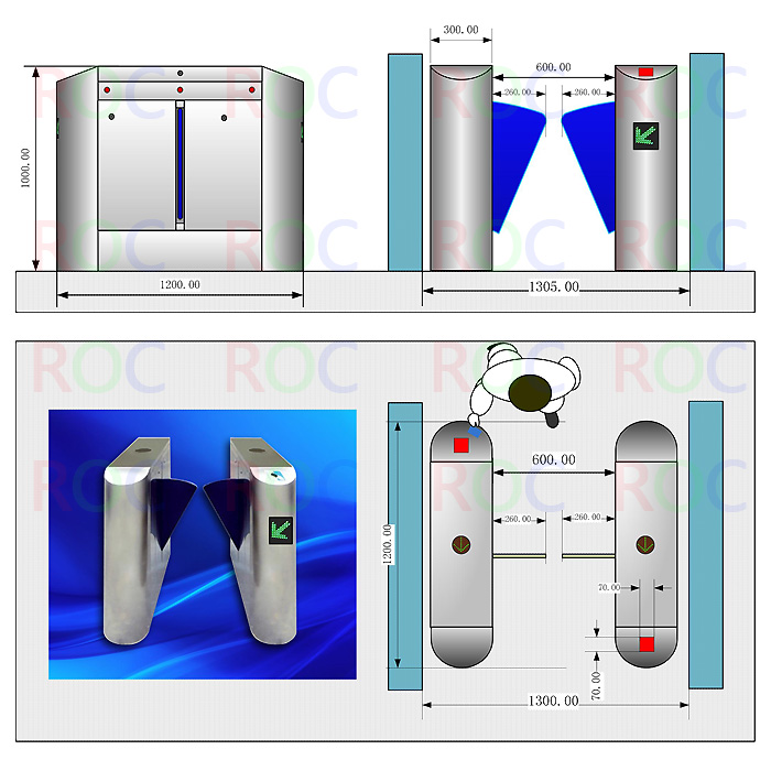 Auto Clear Wing Gate with CE RoHS