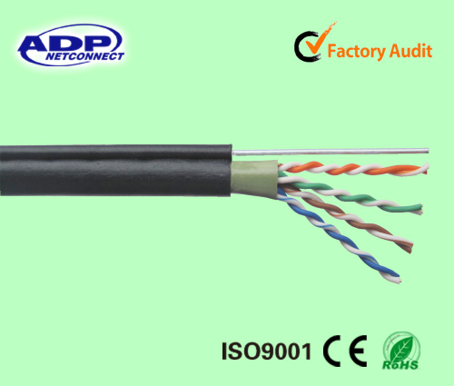 Double Outer Jacket UTP Cat5e LAN Cable with Steel Wire