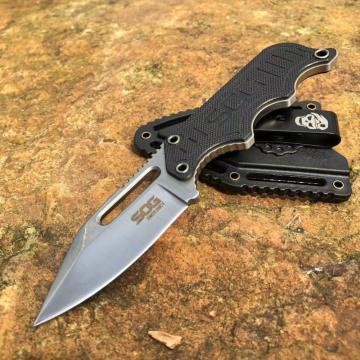 High-Quality Compact Camping Fixed Blade Knife - SOG Pocket Knife Tactical with Hard Sheath and Adjustable Clip