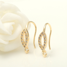 14K Gold Plated Earring Hooks with Cubic Zircon