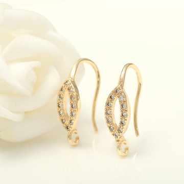 14K Gold Plated Earring Hooks with Cubic Zircon