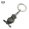 Antique silver metal custom 3d cute keychain