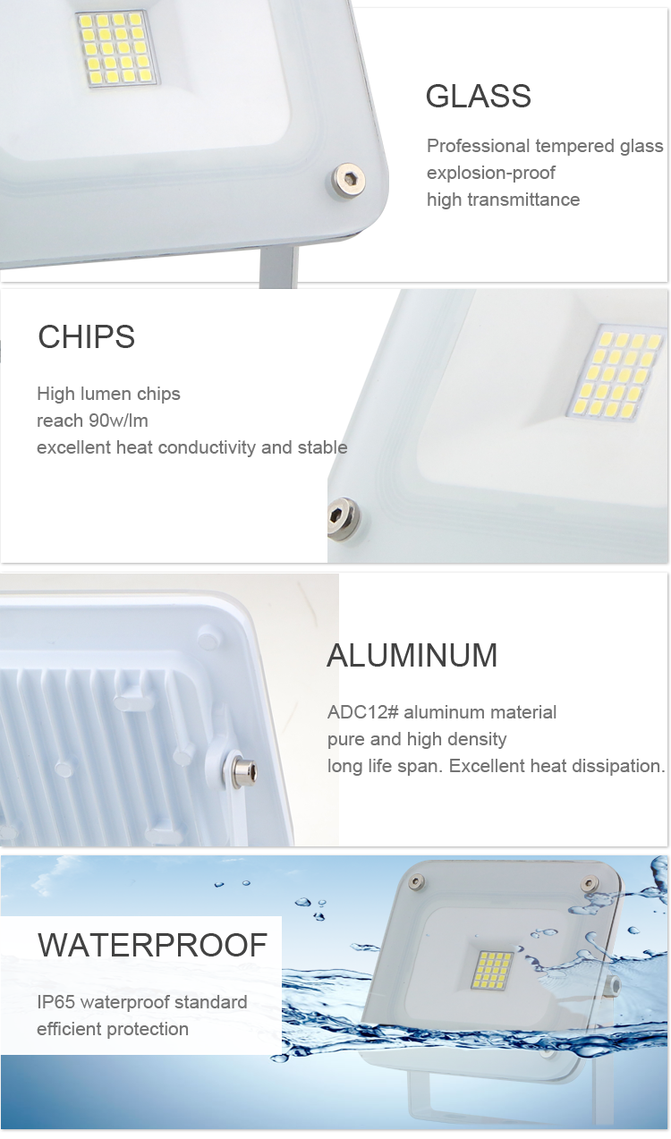 KCD 20w ip65 ultra slim smd replacement glass led flood light