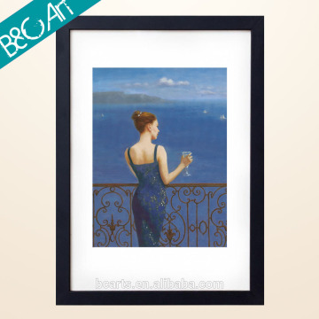 Seascape Modern Painting Art with Wooden Frame