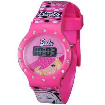 fancy lovely diamond pink watch for kids