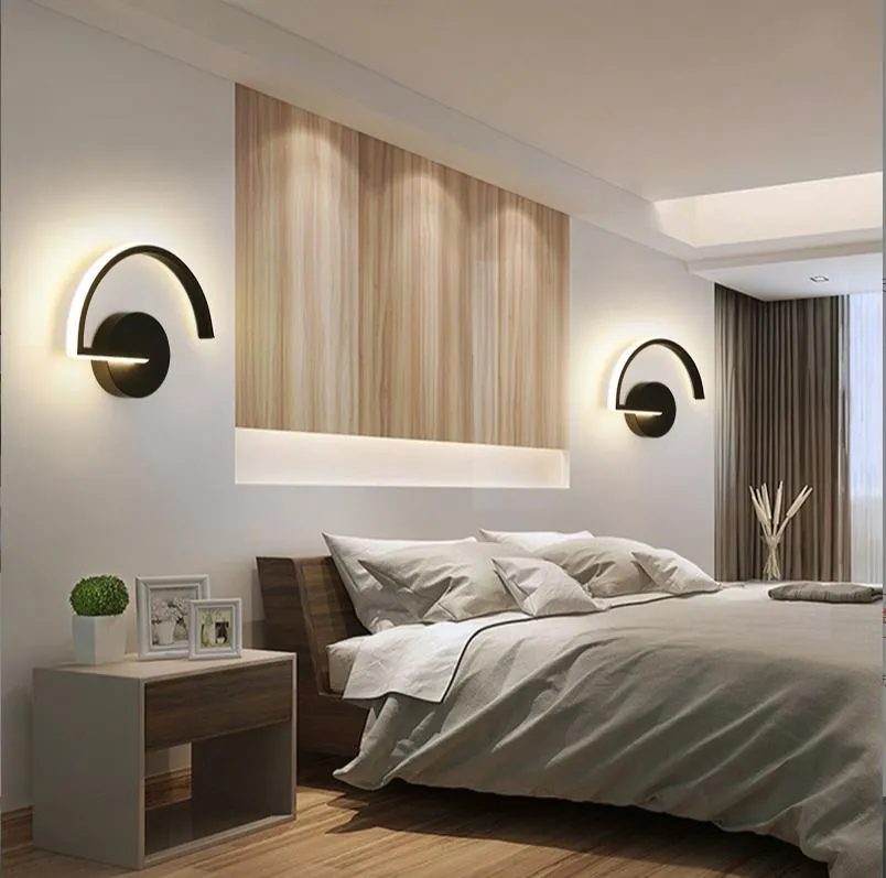 Sleek Modern Black LED Wall Lamp for Indoor and Outdoor Use