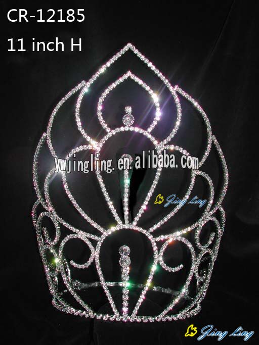 Large tiara cheap pageant crown CR-12185