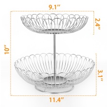 Stainless Steel Metal Wire Hollow-Craved Design Fruit Basket