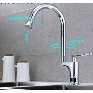 Kunststoff-Stahl-Dreiwege-Wasserhahn für Küchenspüle mit bleifreiem und lebensmittelechtem PP-Einsatzkörper