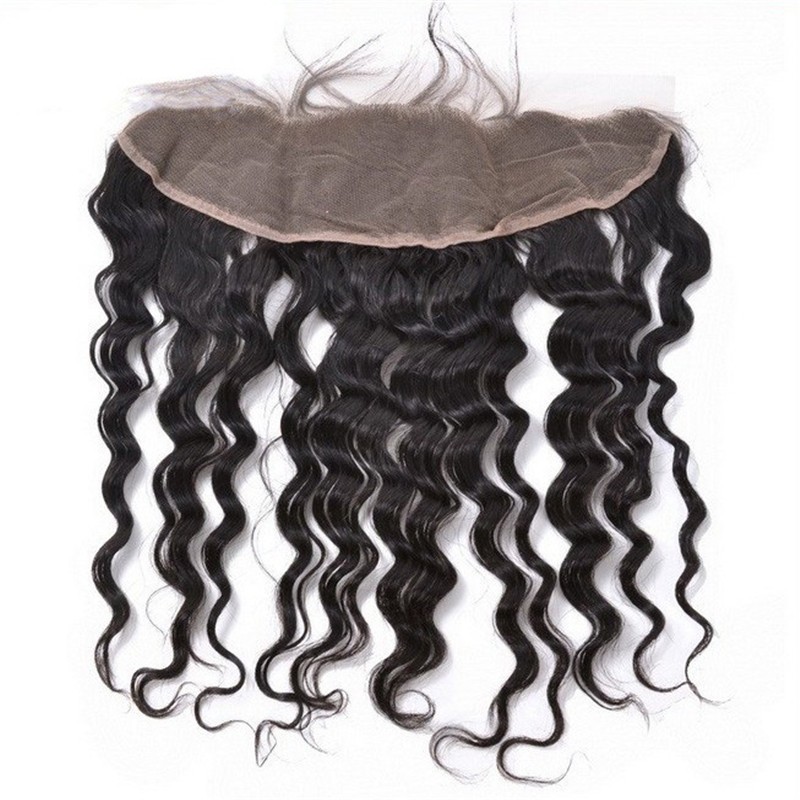 Peruvian Raw Hair Bundle with Lace 13X4 Deep Wave With Frontal