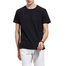 Custom Logo Printed Men's Cotton T-Shirts - Refined Quality Black Tees for Tailored Style