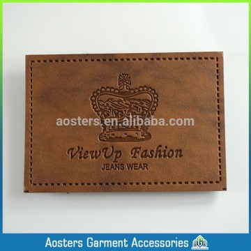 design new pu materials leather label for jeans