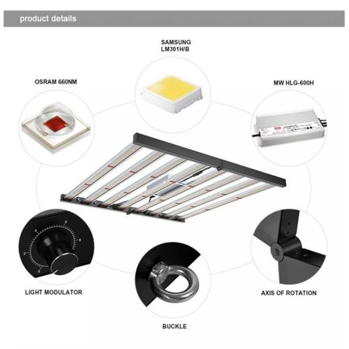 600W 삼성 LED는 식물 성장을 위해 빛을 자랍니다.