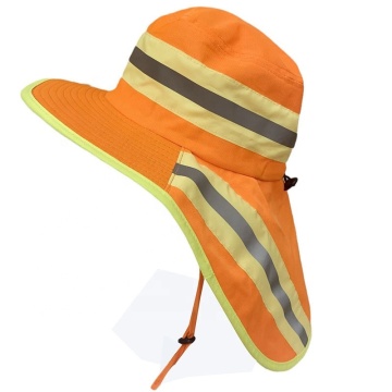 Night Work Neck Flap Boonie Hat: Wide Brim, Breathable, Reflective Safety Sun Hat