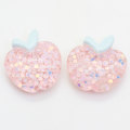 Hars Glitter Fruit Cabochon Kids Toy Decor Items 100 stks 18*20mm Leuke Miniatuur Craft Handgemaakte Craft Ornamenten