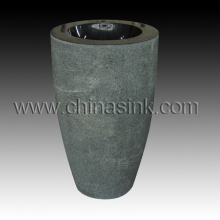 Absolute Black Granite Pedestal Sink