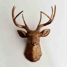 Metal bronze copper life size animal deer head sculpture for sale