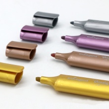 Customizable Sparkling Metallic Highlighter Pens with Large Ink Capacity