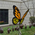 Aangepaste moderne Best verkocht simulatie roestvrij staal dierlijke beeldhouwwerken-butterfly