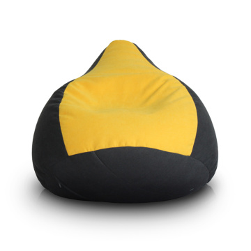 Sac pouf en velours souple jaune et noir