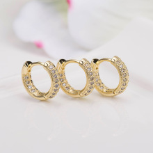 Wholesale Custom Gold Plated Zircon Round Earrings for Women