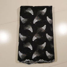 Window Curtain African Lace Fabrics , Black + Red White