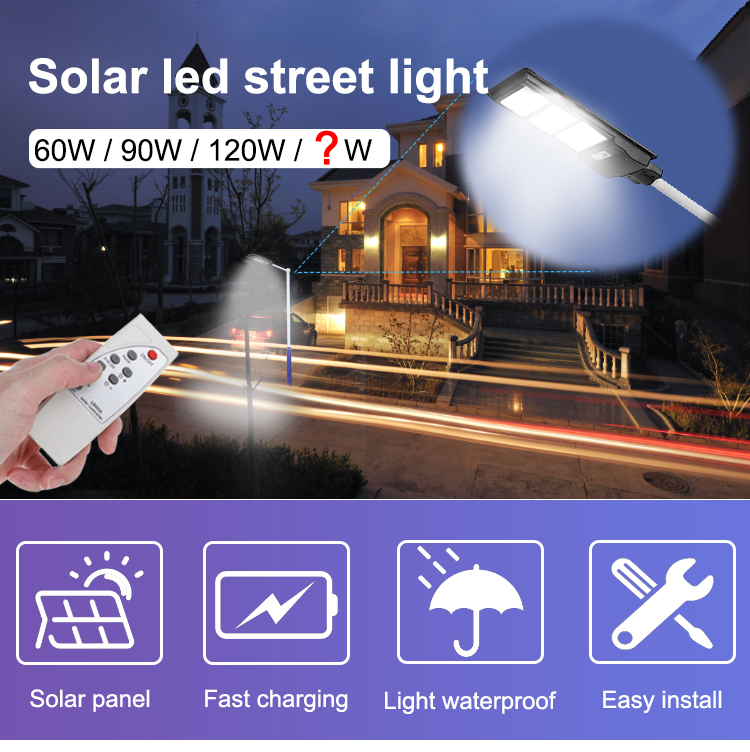 High quality low price solar wall street light all in one 200w solar light led luz