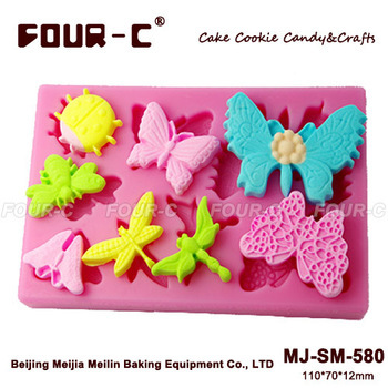 3D fondant silicone mould, cake decorating butterfly mould,food grade mould